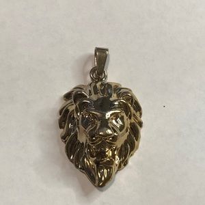 Gold plated lion pendant